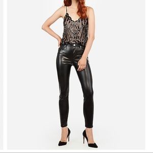 NWT Express high waisted leather leggings